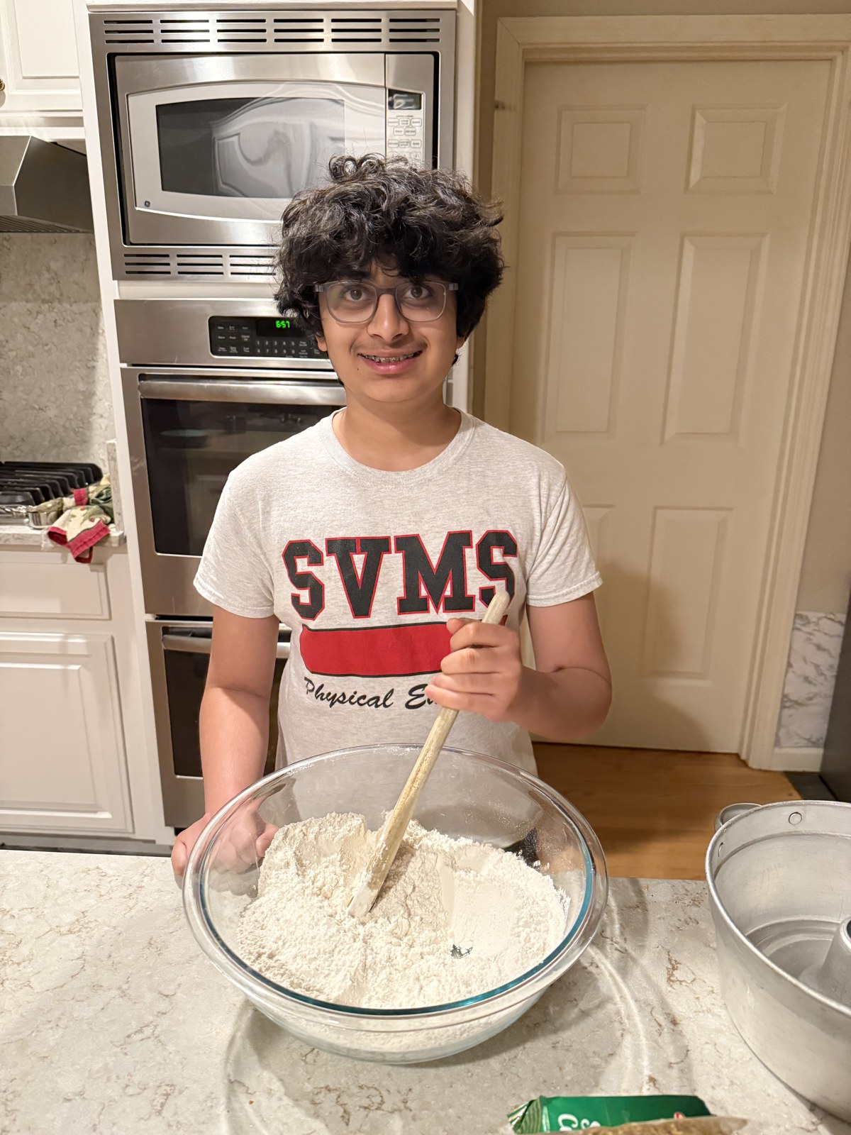 Cooking with a clearer face.
