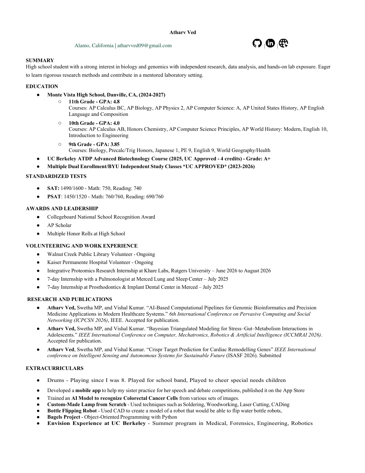 Preview of Atharv Ved’s résumé